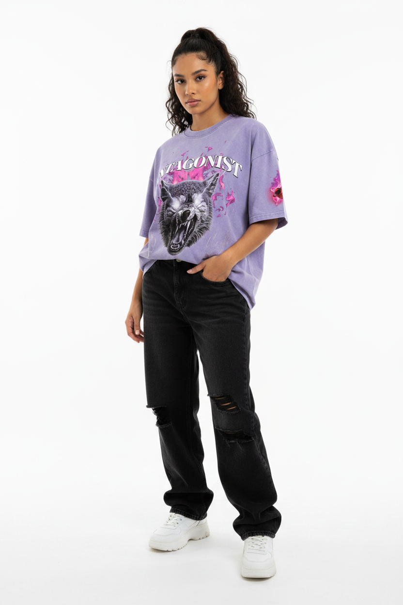 "Antagonist" Oversized Washed T-Shirt