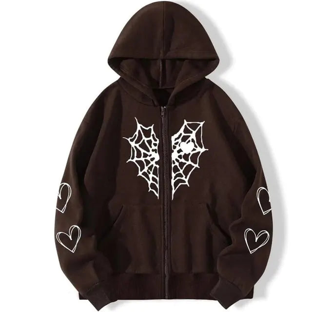 Y2K Rhinestone Autumn Goth Hoodie