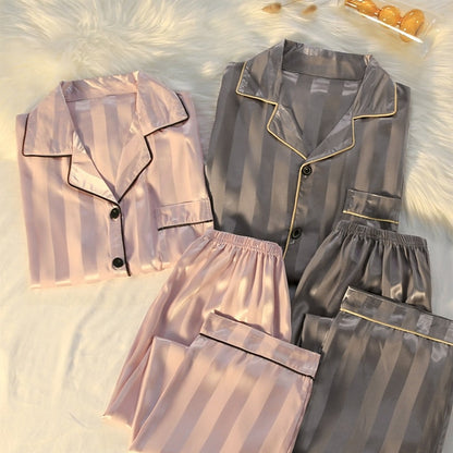 Couple Luxury Silk Pajamas Sets - Blaq Aesthetics