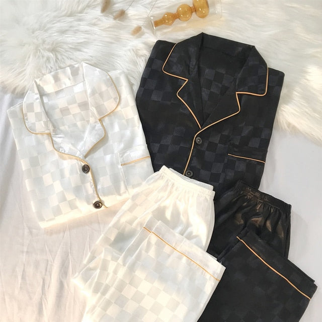 Couple Luxury Silk Pajamas Sets - Blaq Aesthetics