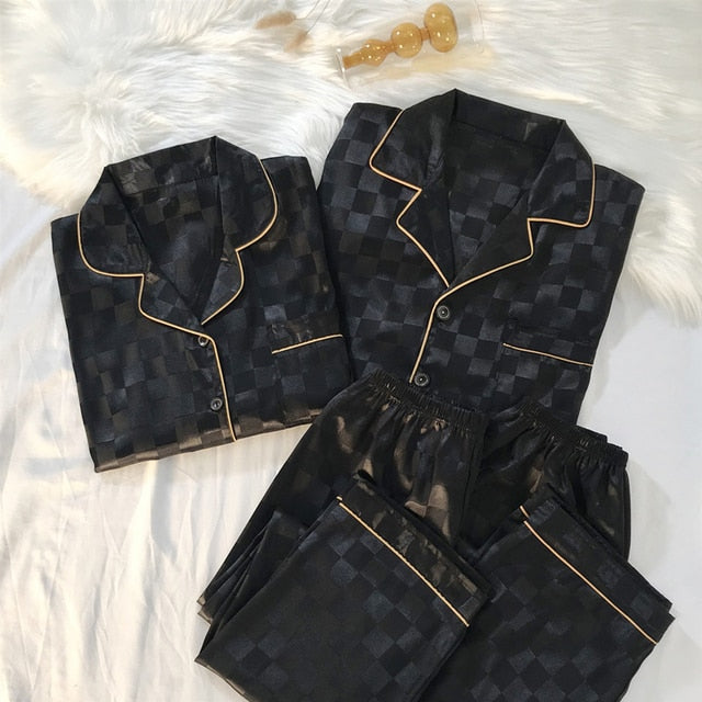 Couple Luxury Silk Pajamas Sets - Blaq Aesthetics