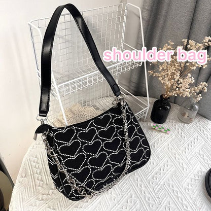 Heart Pattern Shoulder Bag - Blaq Aesthetics