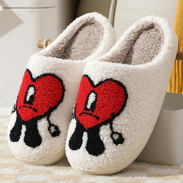 Love Heart Fluffy Slippers - Blaq Aesthetics