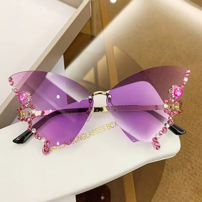 Luxury Diamond Butterfly Sunglasses