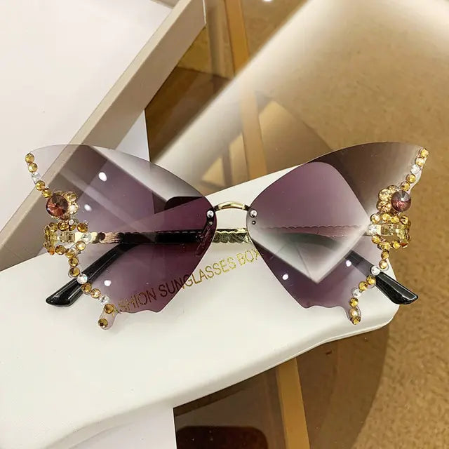 Luxury Diamond Butterfly Sunglasses