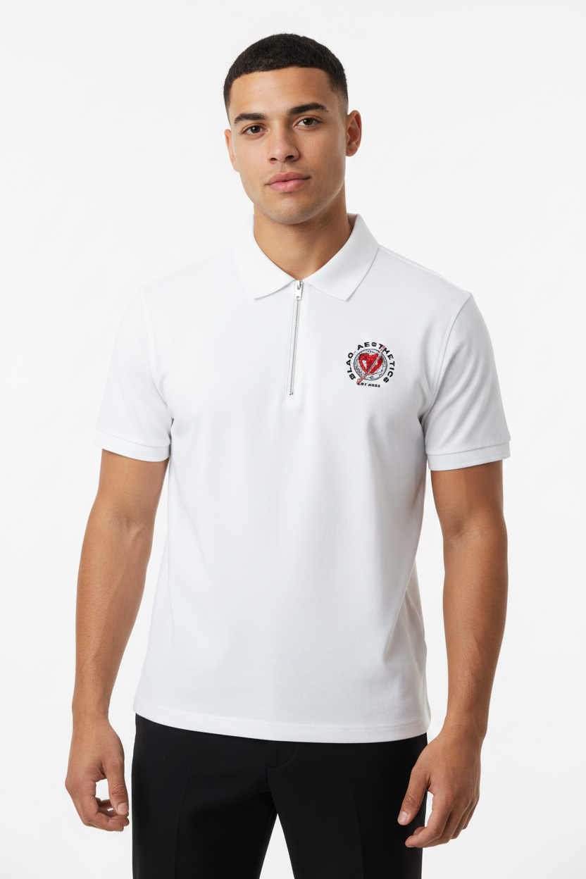 "BLAQ" Half-Zip Polo Shirt