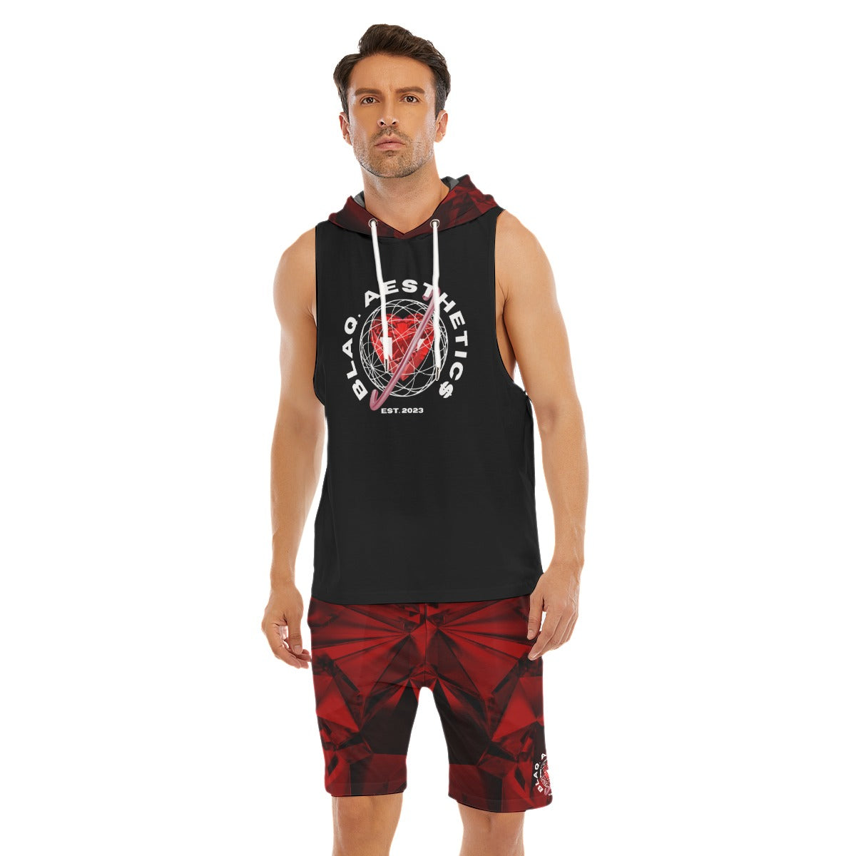 All-Over Print Men's Sleeveless Vest And Shorts Set Blaq Aesthetics