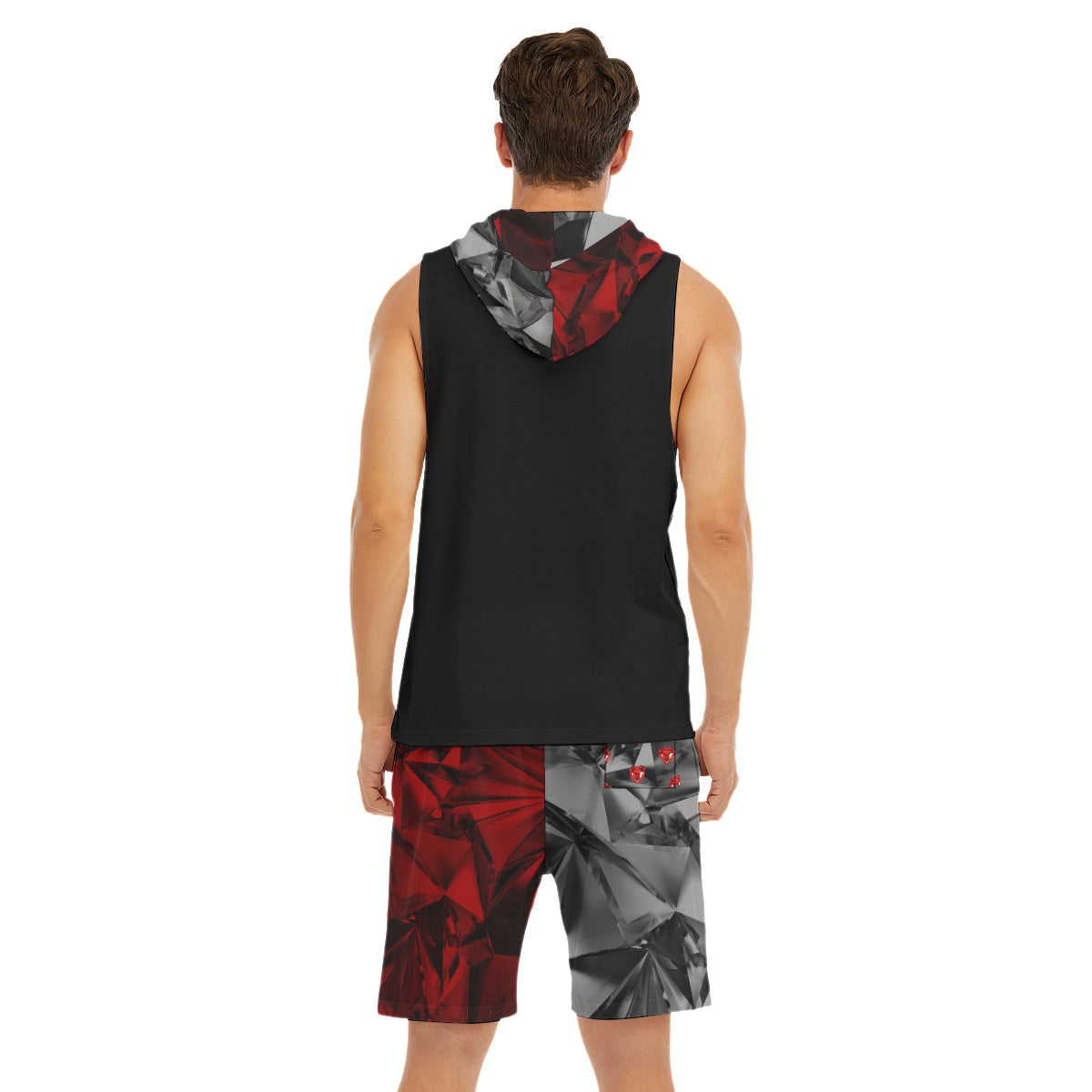 BA Original  Half & Half Diamond Sleeveless Vest And Shorts Set Blaq Aesthetics