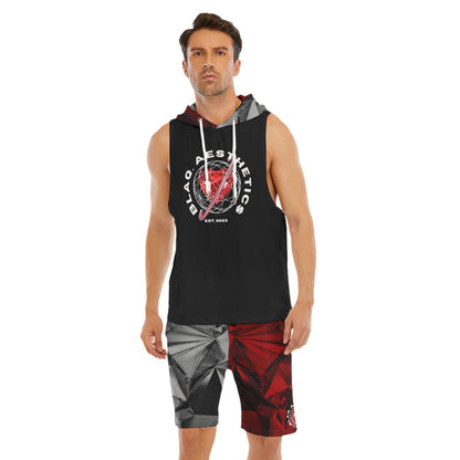 BA Original  Half & Half Diamond Sleeveless Vest And Shorts Set Blaq Aesthetics