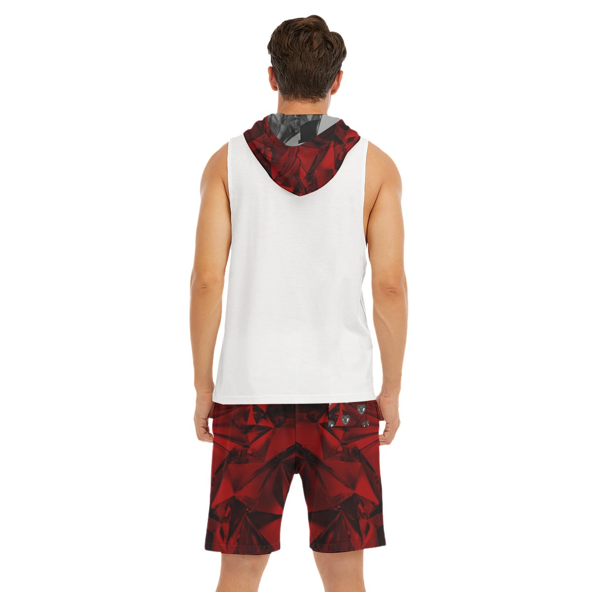 BA Original Red Diamond Sleeveless Vest And Shorts Set Blaq Aesthetics