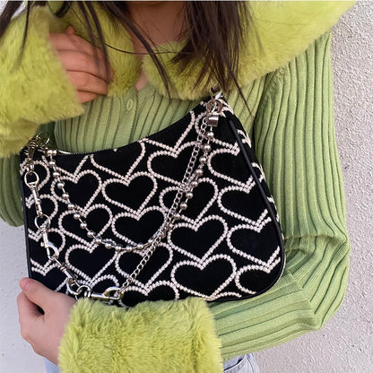 Heart Pattern Shoulder Bag - Blaq Aesthetics