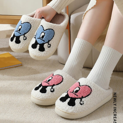 Love Heart Fluffy Slippers - Blaq Aesthetics