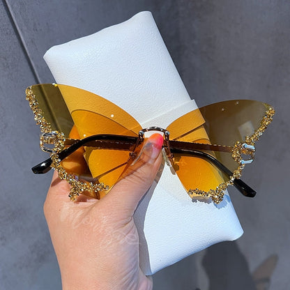 Luxury y2k Diamond Butterfly Sunglasses Blaq Aesthetics