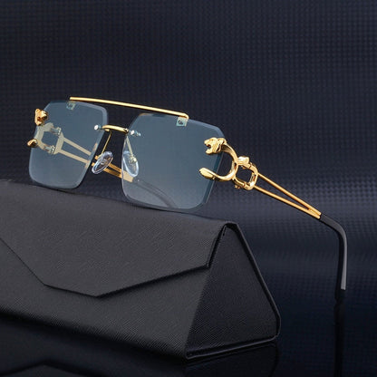 Metal Rimless Sunglasses Blaq Aesthetics