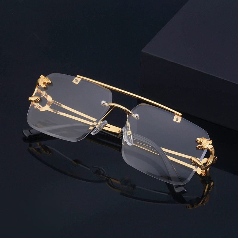 Metal Rimless Sunglasses Blaq Aesthetics