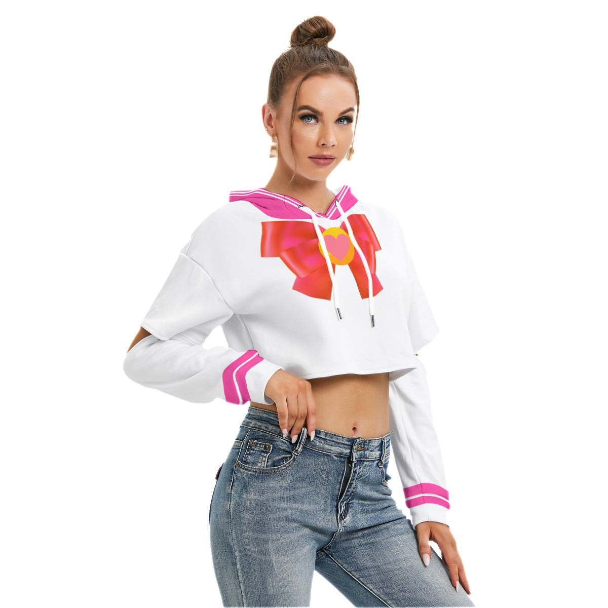 Sailor Pink Crop Hoodie Blaq Aesthetics