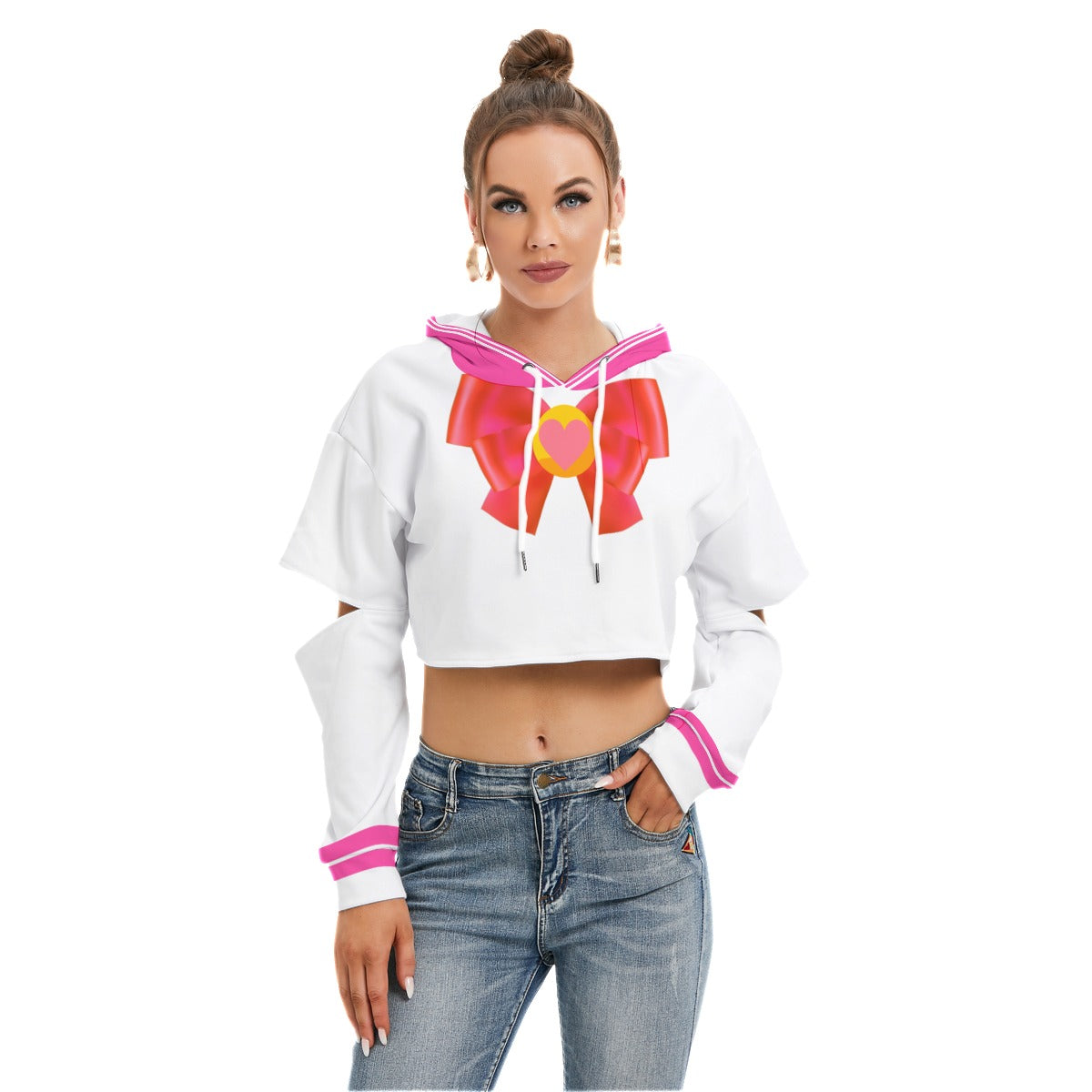 Sailor Pink Crop Hoodie Blaq Aesthetics