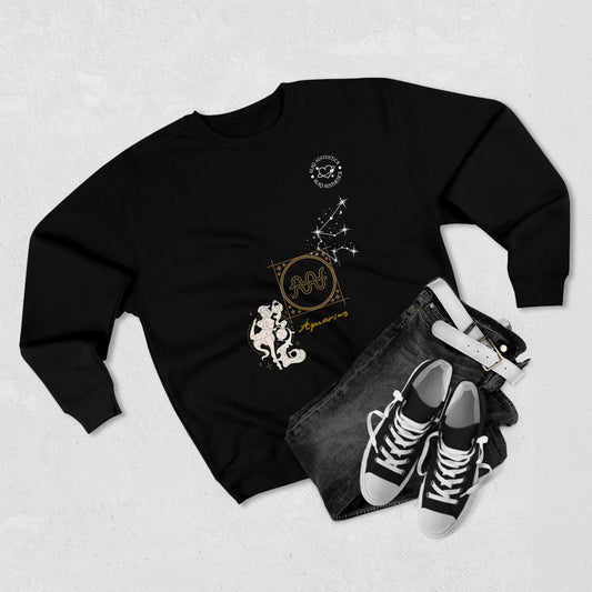 Unisex Premium Zodiac Crewneck Sweatshirt (Aquarius) Blaq Aesthetics