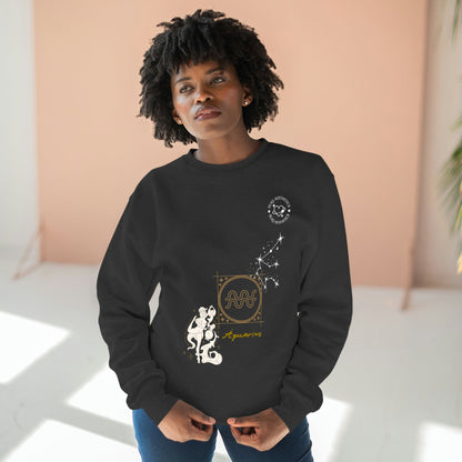 Unisex Premium Zodiac Crewneck Sweatshirt (Aquarius) Blaq Aesthetics