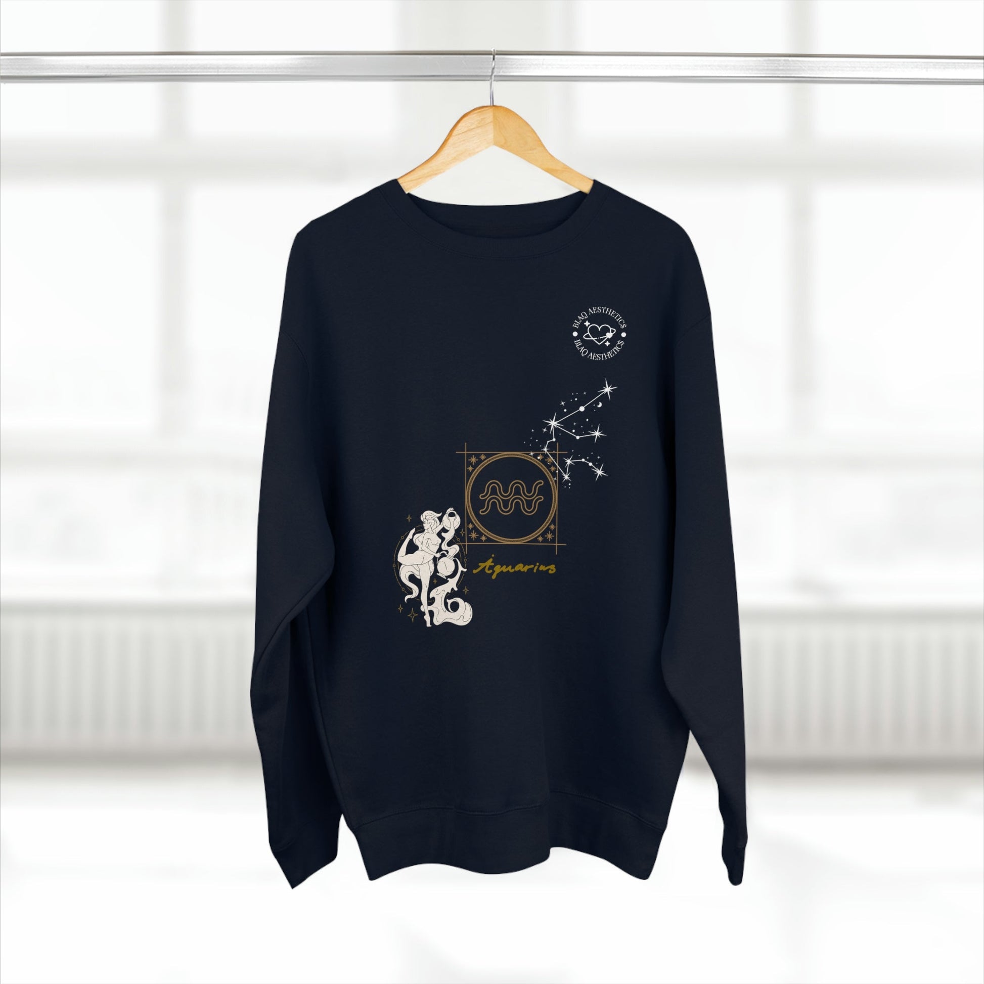 Unisex Premium Zodiac Crewneck Sweatshirt (Aquarius) Blaq Aesthetics