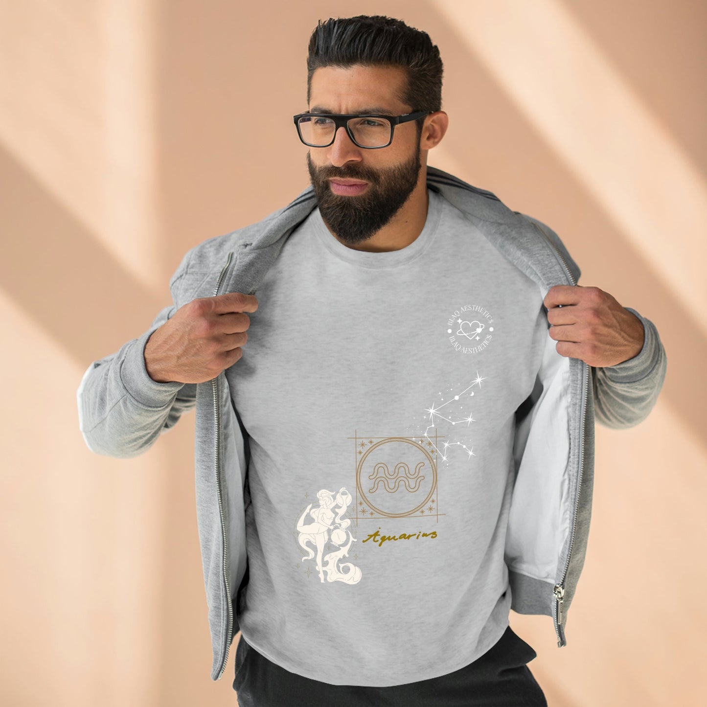 Unisex Premium Zodiac Crewneck Sweatshirt (Aquarius) Blaq Aesthetics