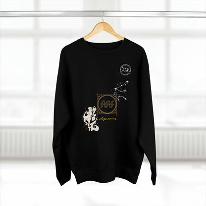 Unisex Premium Zodiac Crewneck Sweatshirt (Aquarius) Blaq Aesthetics