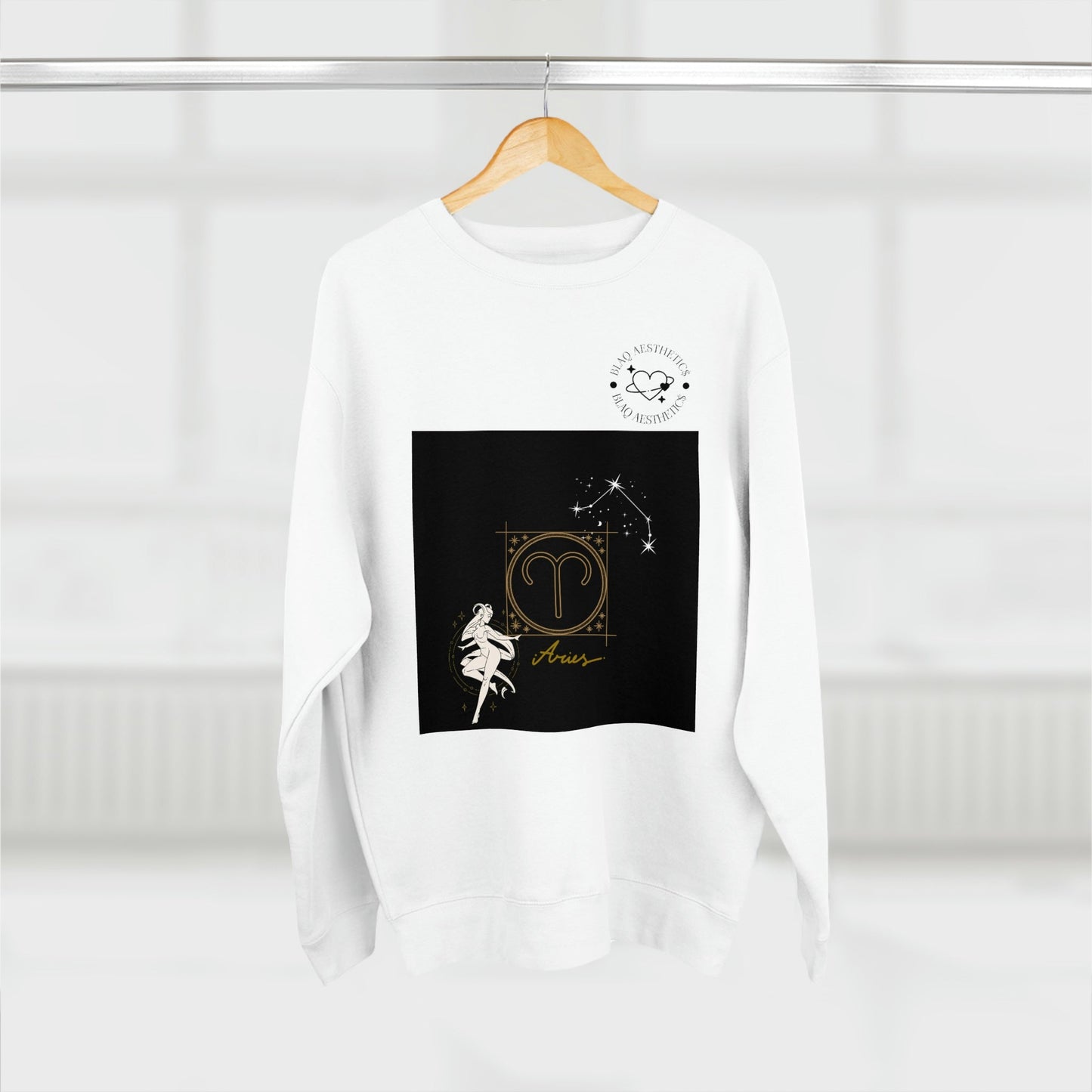 Unisex Premium Zodiac Crewneck Sweatshirt (Aries) Blaq Aesthetics