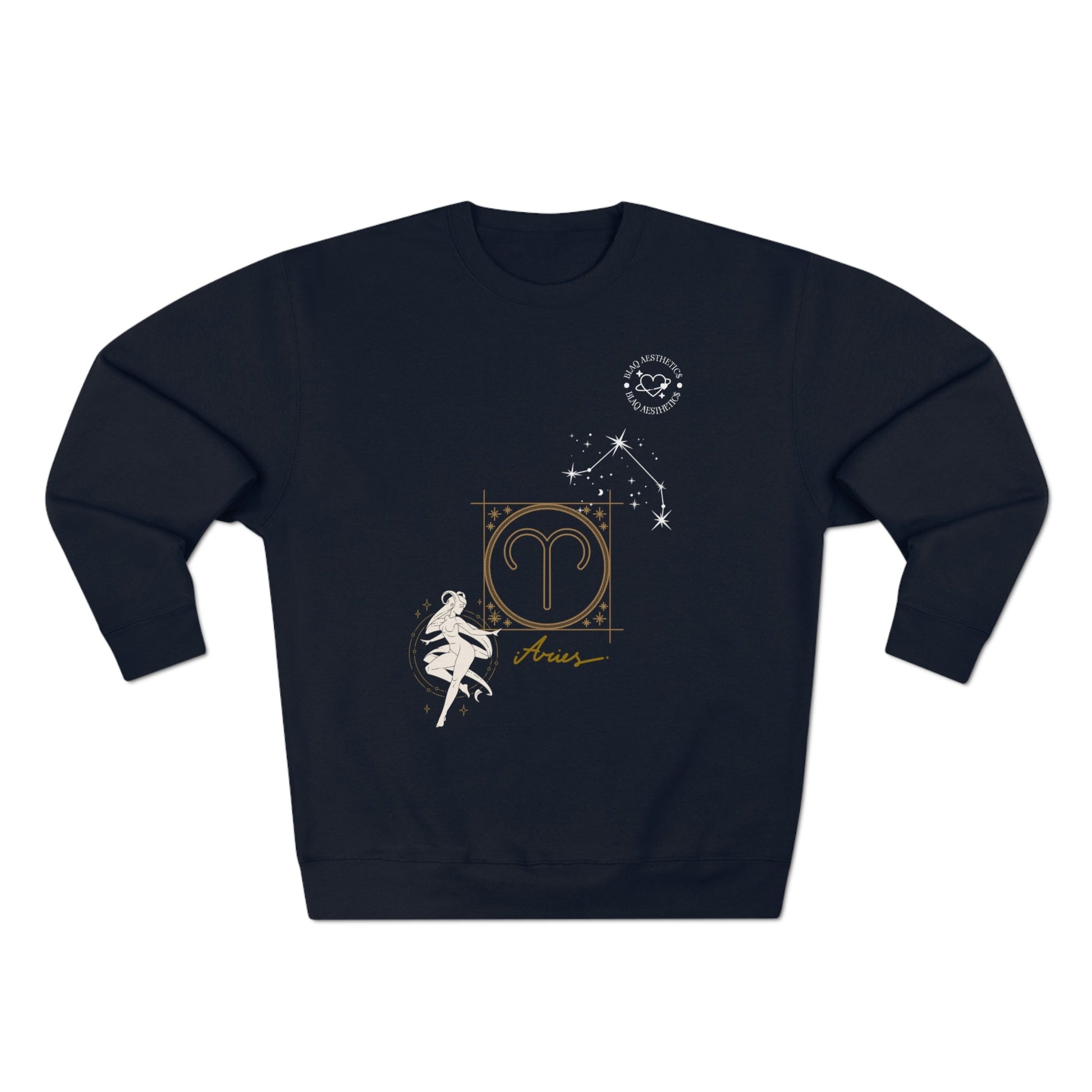 Unisex Premium Zodiac Crewneck Sweatshirt (Aries) Blaq Aesthetics