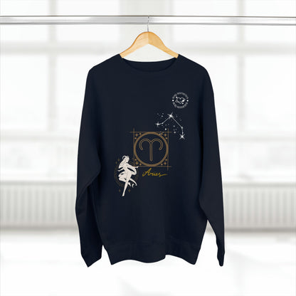 Unisex Premium Zodiac Crewneck Sweatshirt (Aries) Blaq Aesthetics