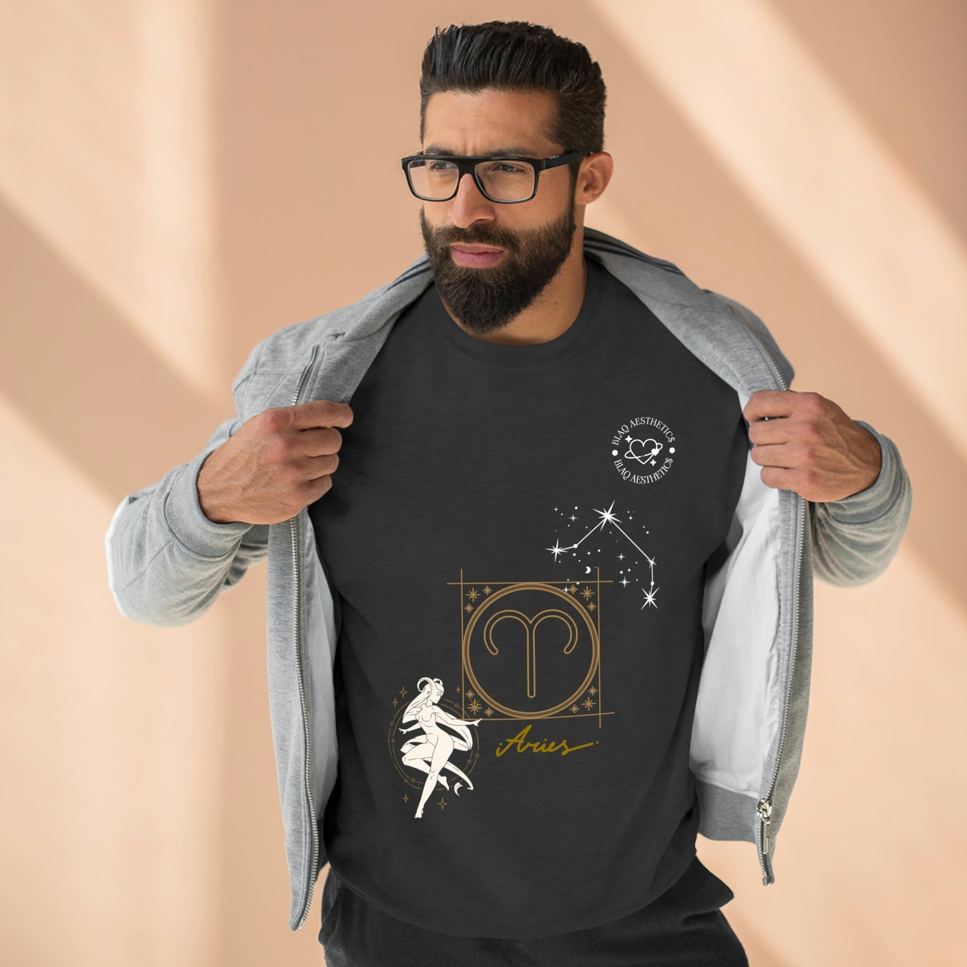 Unisex Premium Zodiac Crewneck Sweatshirt (Aries) Blaq Aesthetics