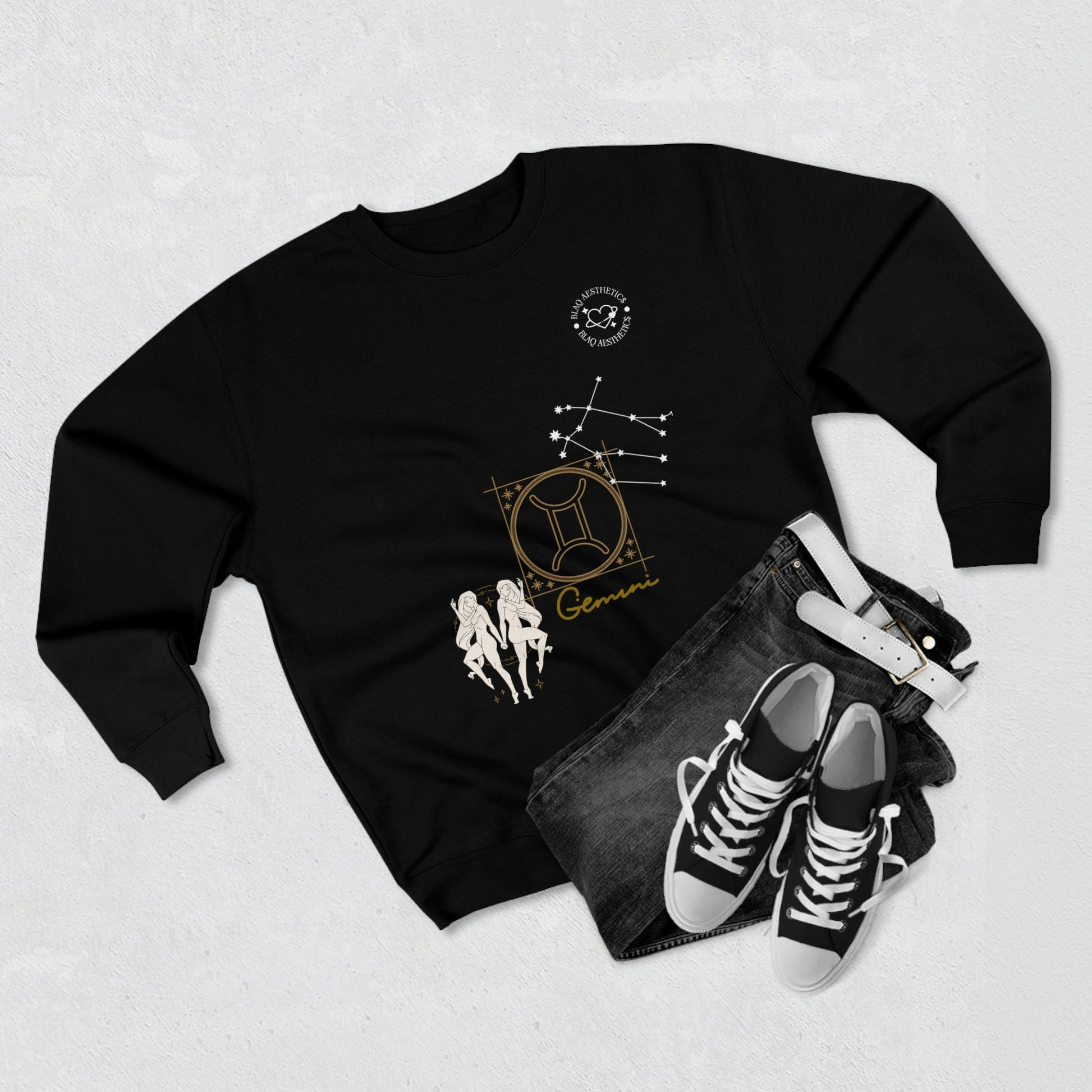 Unisex Premium Zodiac Crewneck Sweatshirt (Gemini) Blaq Aesthetics