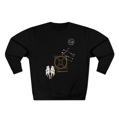 Unisex Premium Zodiac Crewneck Sweatshirt (Gemini) Blaq Aesthetics