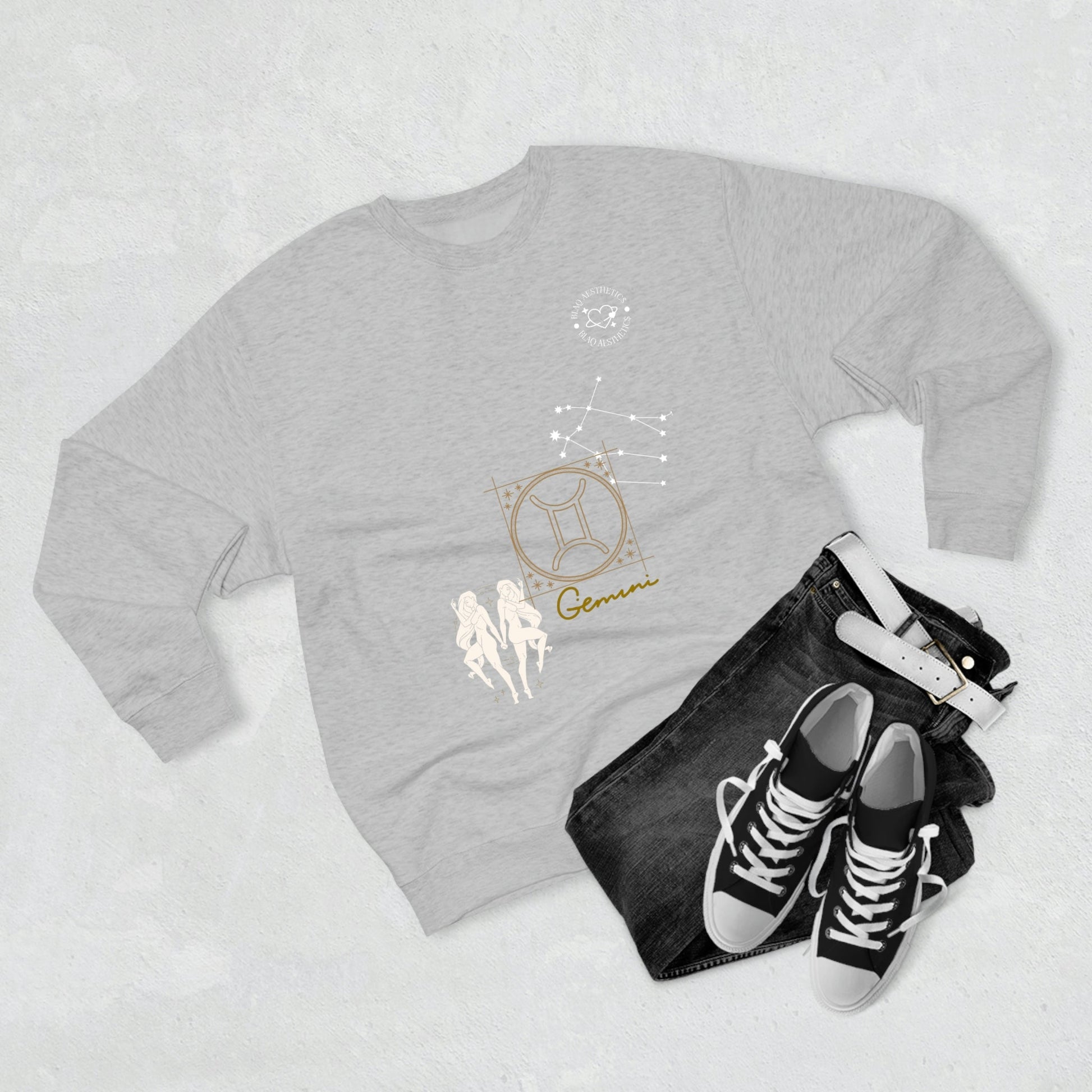 Unisex Premium Zodiac Crewneck Sweatshirt (Gemini) Blaq Aesthetics