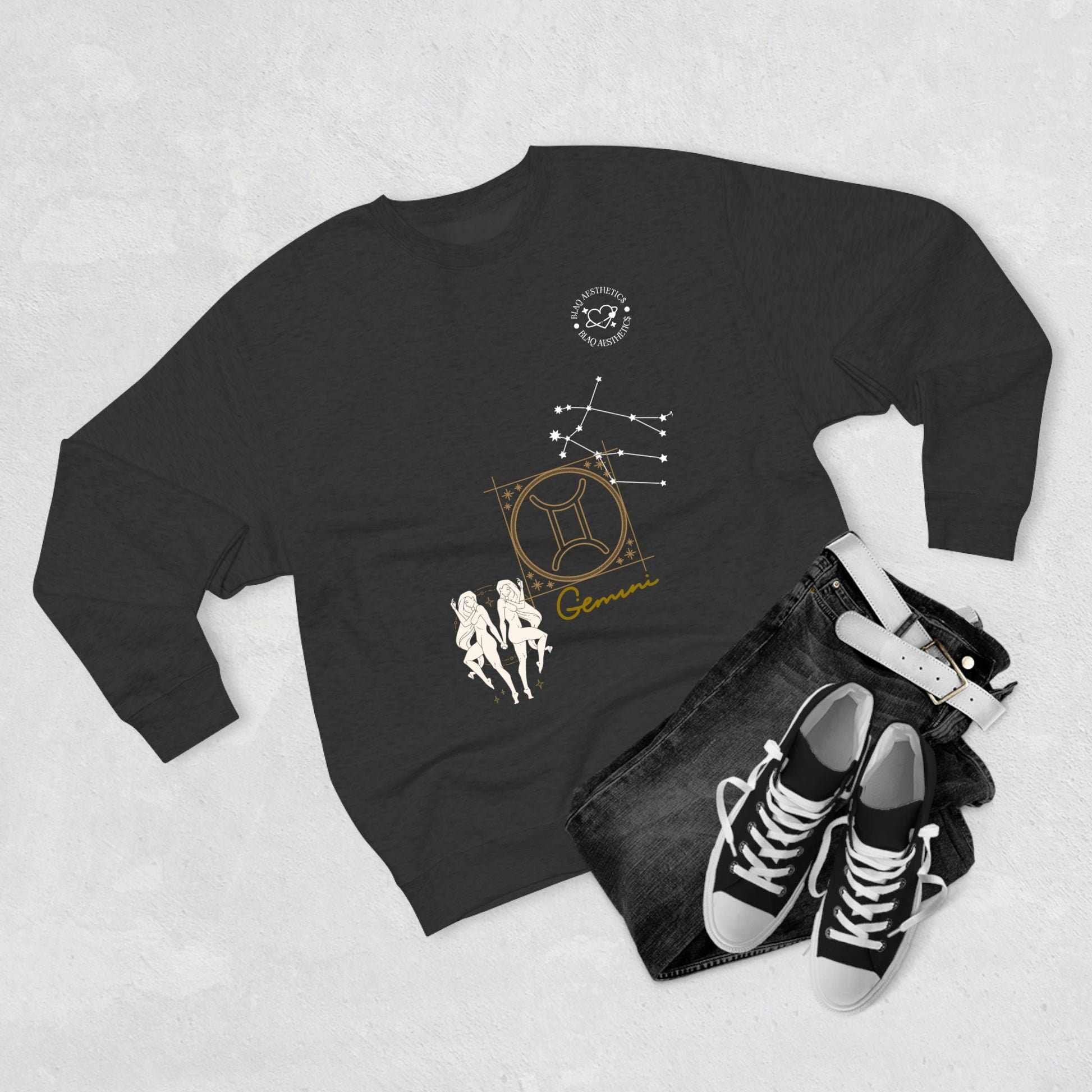 Unisex Premium Zodiac Crewneck Sweatshirt (Gemini) Blaq Aesthetics