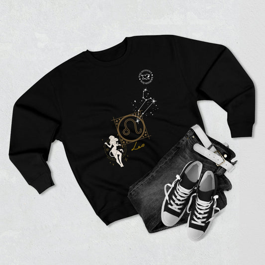 Unisex Premium Zodiac Crewneck Sweatshirt (Leo) Blaq Aesthetics