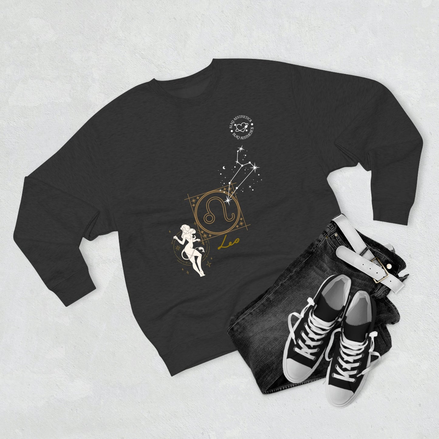 Unisex Premium Zodiac Crewneck Sweatshirt (Leo) Blaq Aesthetics