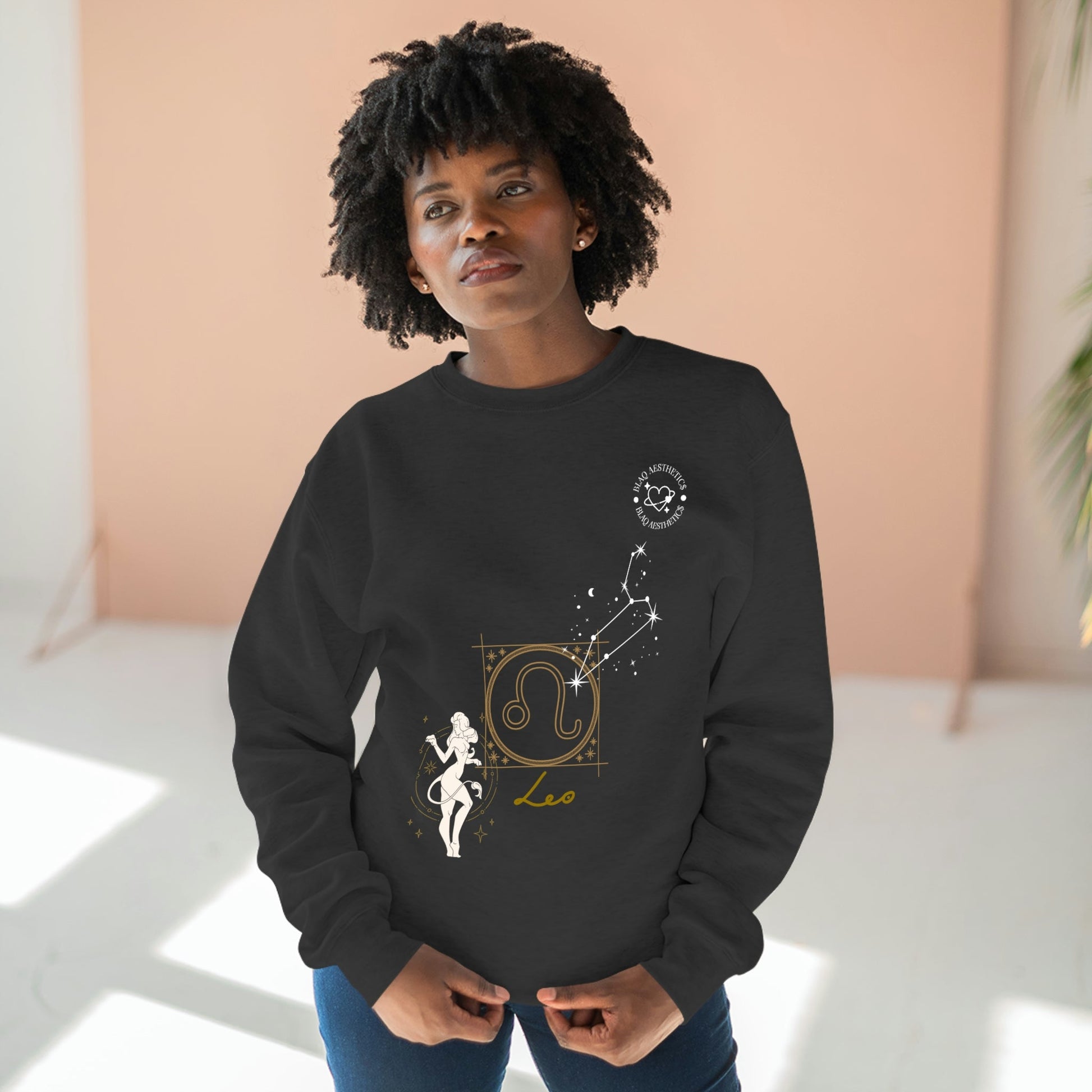 Unisex Premium Zodiac Crewneck Sweatshirt (Leo) Blaq Aesthetics