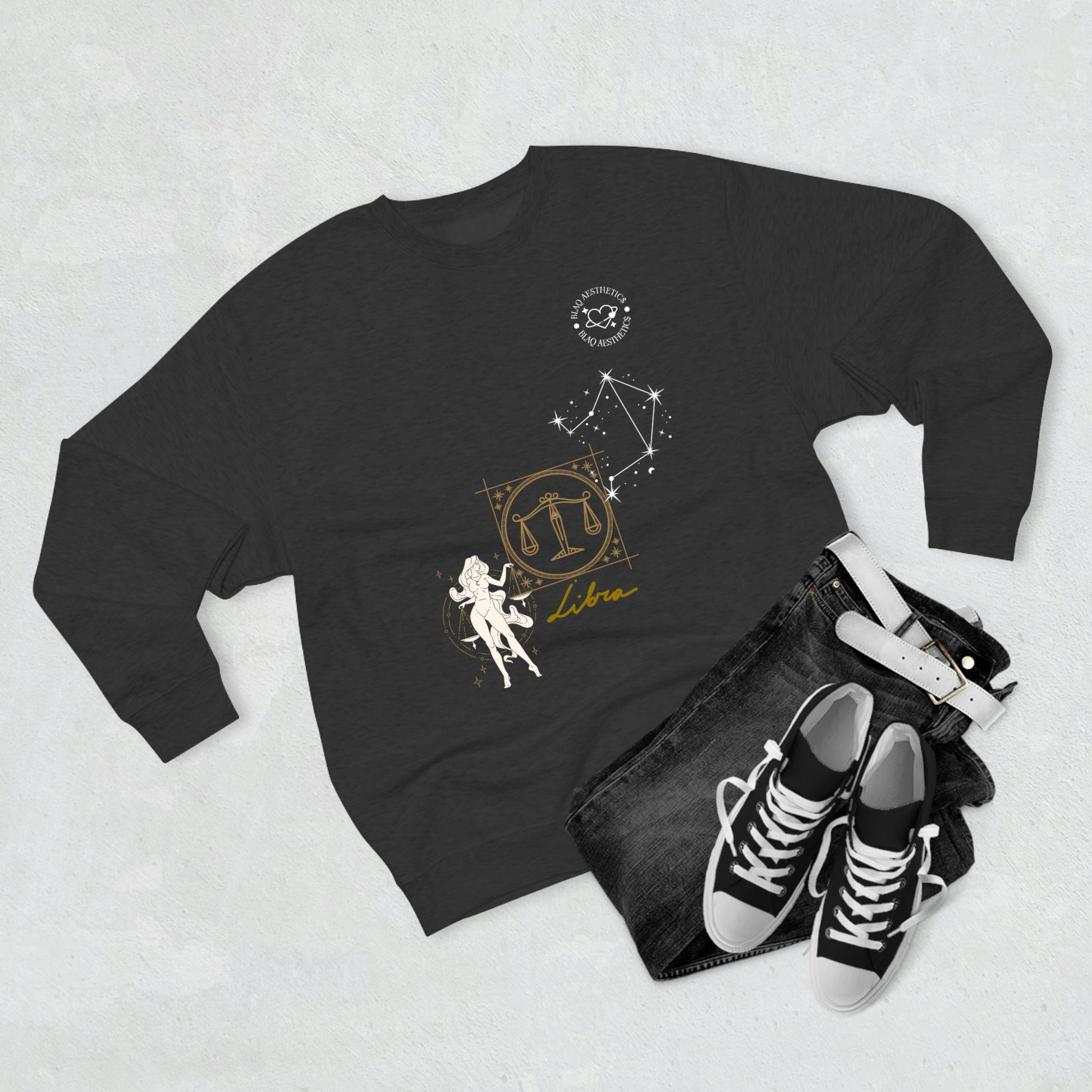 Unisex Premium Zodiac Crewneck Sweatshirt (Libra) Blaq Aesthetics