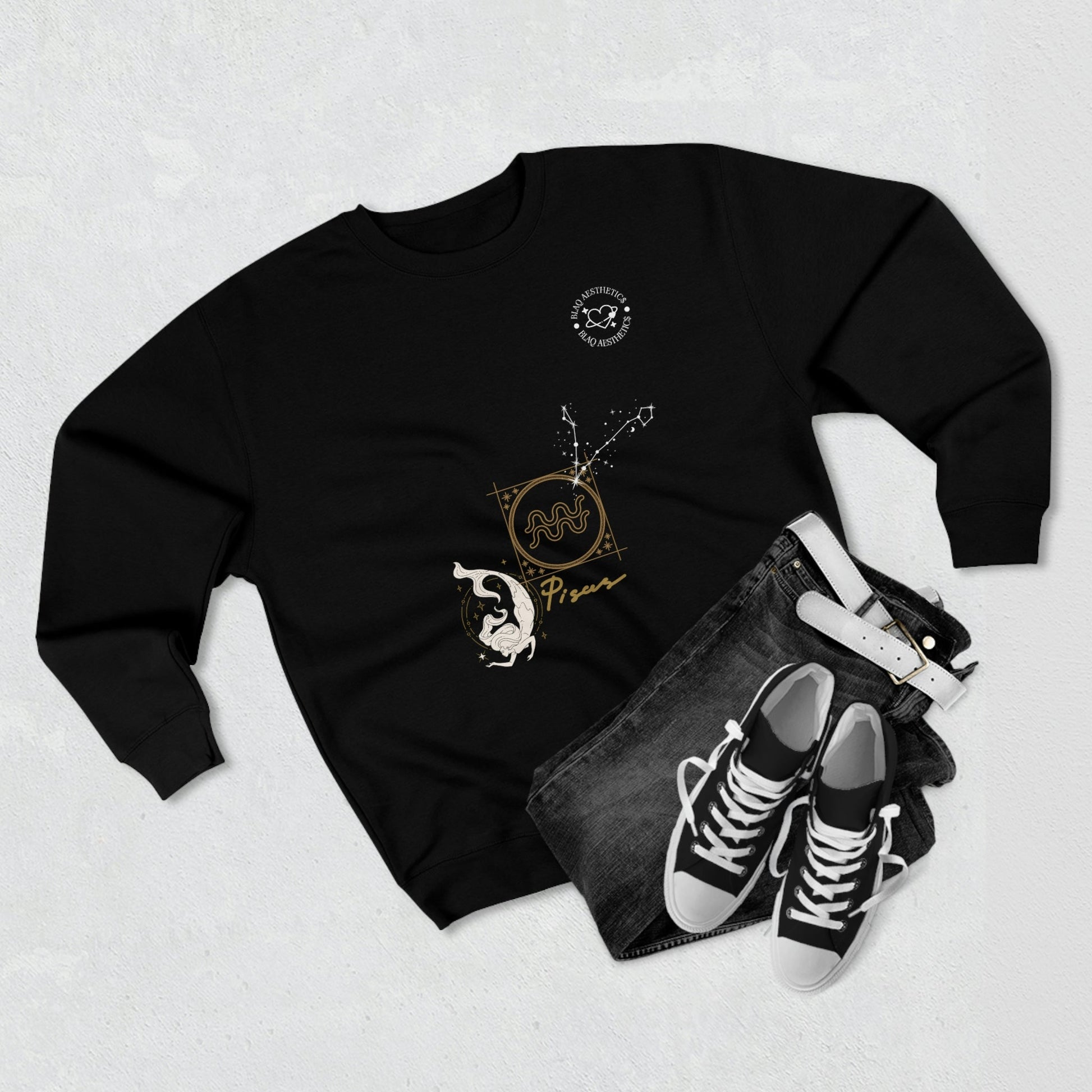 Unisex Premium Zodiac Crewneck Sweatshirt (Pisces) Blaq Aesthetics