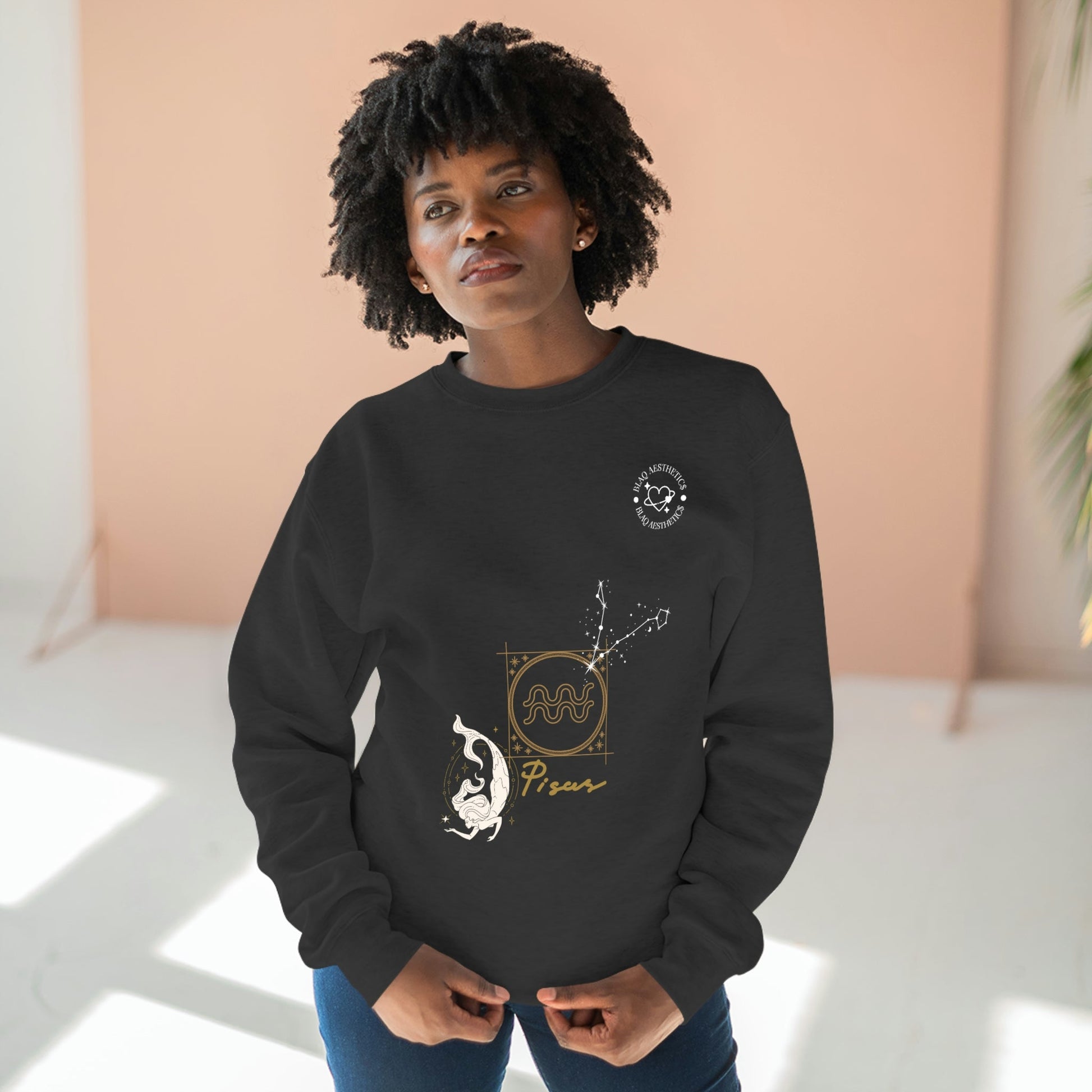 Unisex Premium Zodiac Crewneck Sweatshirt (Pisces) Blaq Aesthetics