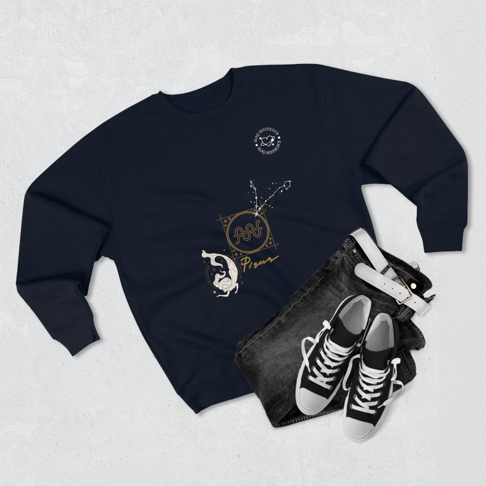 Unisex Premium Zodiac Crewneck Sweatshirt (Pisces) Blaq Aesthetics