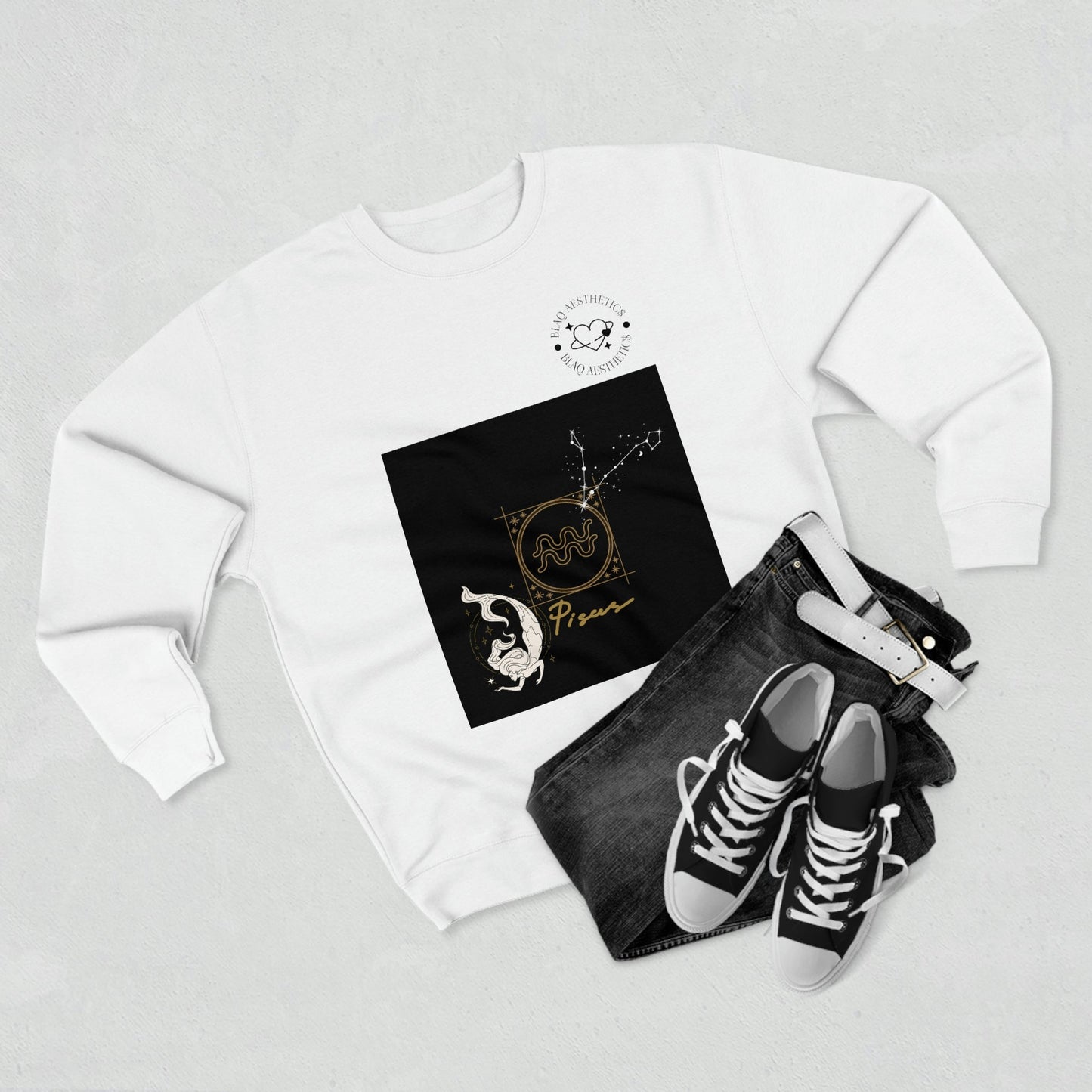 Unisex Premium Zodiac Crewneck Sweatshirt (Pisces) Blaq Aesthetics